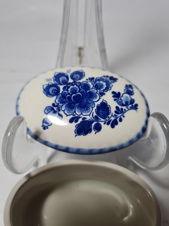 Шкатулка винтажная Delft Blue Holland, фарфор, ручная роспись, 3,5 x 7 x 5 см, Голландия, 1960-70гг.