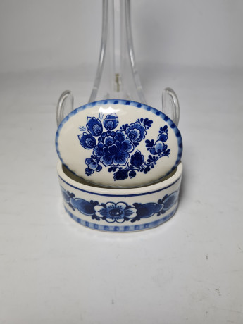 Шкатулка винтажная Delft Blue Holland, фарфор, ручная роспись, 3,5 x 7 x 5 см, Голландия, 1960-70гг.