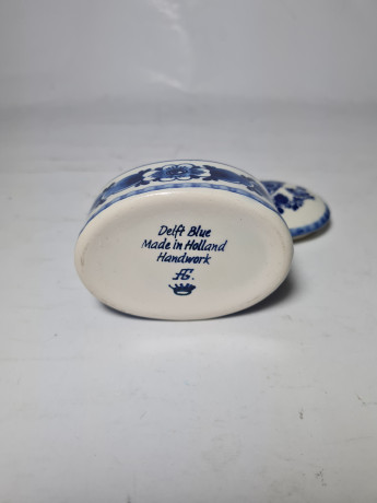 Шкатулка винтажная Delft Blue Holland, фарфор, ручная роспись, 3,5 x 7 x 5 см, Голландия, 1960-70гг.