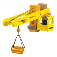 Bino Baukran mit Zubehor aus Holz Строительный кран с деревянными аксессуарами