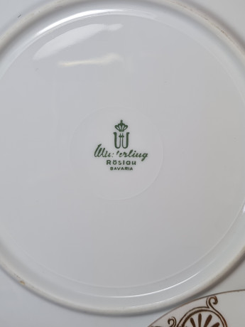 Winterling Röslau Bavaria Фарфоровое чайное трио с позолоченным узором, Германия, 1960-70гг.