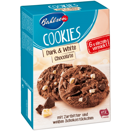 Bahlsen Cookies Печенье с белым и тёмным шоколадом 150г