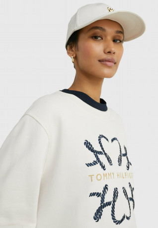 Tommy Hilfiger MODERN ROPE LOGO CREW NECK Sweatshirt weathered white MODERN ROPE LOGO CREW NECK Толстовка выветрившийся белый