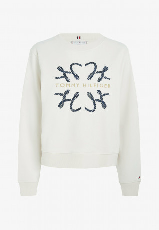 Tommy Hilfiger MODERN ROPE LOGO CREW NECK Sweatshirt weathered white MODERN ROPE LOGO CREW NECK Толстовка выветрившийся белый