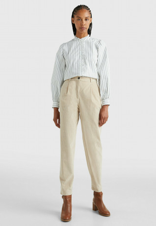 Tommy Hilfiger Button-down blouse pinstripe ecru stp Блузка на пуговицах тонкая полоска экрю стп