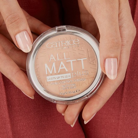 Catrice Puder All Matt Plus Shine Control Powder, Катрис Матирующая компактная пудра 12 часов, Sand Beige 025, 10г.