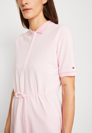 Tommy Hilfiger OPENWORK Shirt dress pastel pink АЖУР Платье-рубашка пастельно-розовый