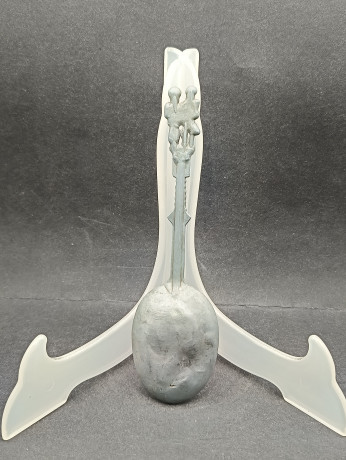 Ложка винтажная Jan Steen Pewter, сувенирная, с объемным декором, фигурками на ручке, олово, 17.5 см, Голландия, 1950-60гг.