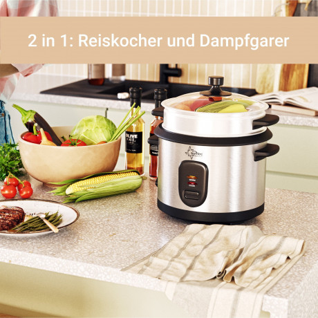 Suntec Wellness Suntec Wellness Reiskocher RKO-9974 THUY-DENISE, 400,00 W, Dampfgarer, Multikocher mit Warmhaltefunktion, Messbecher  Reiskelle  Рисоварка Suntec Wellness RKO-9974 THUY-DENISE, 400,00 Вт, пароварка, мультиварка с функцией подогрева, мерный