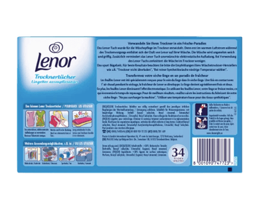 Lenor Trockentucher 5stk Ленор Ароматизирующие салфетки для сушильной машины, "Апрельская свежесть", 5 упаковок х 34 штуки (170 шт)