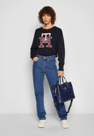 Tommy Hilfiger ICONIC SATCHEL MONOGRAM Handbag space blue mix ICONIC SATCHEL МОНОГРАММА Сумочка космический синий микс