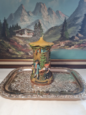 Gunter, Wachs Waren Fabrik Декоративная свеча "Влюбленная пара в лесу", 23 x 12,5 см, Германия, 1960-70гг.