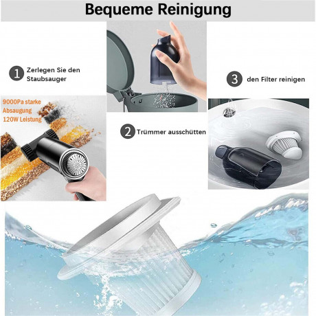 Yoyaxi Akku-Handstaubsauger Leistungsstarker Autostaubsauger, Nass-/Trocken-Handreinigung, kabellos, starke Saugkraft  еспроводной ручной пылесос Yoyaxi Мощный автомобильный пылесос, влажная/сухая ручная уборка, беспроводной, сильное всасывание