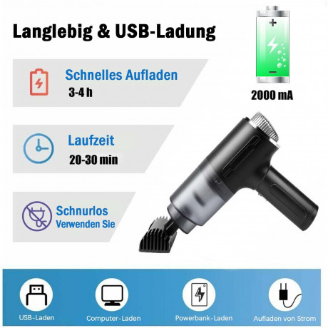 Yoyaxi Akku-Handstaubsauger Leistungsstarker Autostaubsauger, Nass-/Trocken-Handreinigung, kabellos, starke Saugkraft  еспроводной ручной пылесос Yoyaxi Мощный автомобильный пылесос, влажная/сухая ручная уборка, беспроводной, сильное всасывание