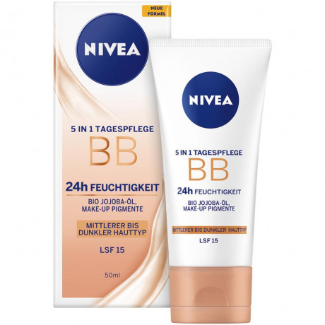 Nivea BB Cream 5 in 1 Blemish Balm bis dunkler Hauttyp BB крем 5 в 1 Бальзам против несовершенств