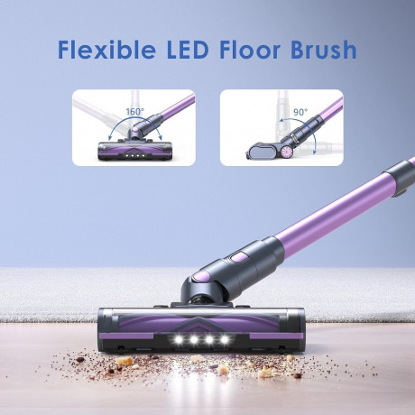 lubluelu lubluelu Akku-Hand-und Stielstaubsauger, 255,00 W, Beutellos, 62dB Ultraleise Anti-Verwicklung VD-VC2206-EU,Akkustaubsauger Kabellos  Беспроводной ручной пылесос lubluelu, 255,00 Вт, без мешка, бесшумный, 62 дБ, с защитой от спутывания VD-VC2206-