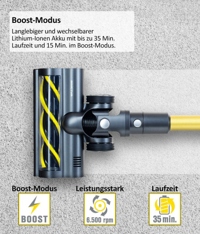 Genius Genius Akku-Stielstaubsauger INVICTUS X8 Akku Hand Staubsauger Deluxe Set 23tlg. mit Wischmopp, Beutellos HEPA Filter, Akkusauger Aufbewahrungs- und Ladestation Nassreinigung LED Licht  Беспроводной ручной пылесос Genius INVICTUS X8, роскошный ручн