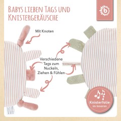 bieco Schmusetuch Baby mit Knistereffek Schnuffeltuch 36cm Greifspielzeug Knistertuch Schnuffeltucher Тканевое одеяло для младенцев с потрескивающим эффектом 36 см захватывающая игрушка одеяло из потрескивающей ткани