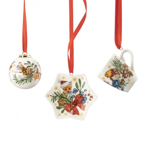 Hutschenreuther Hutschenreuther Sammelserie Weihnachtslied 2022 Mini-Set 3-tlg. Becher 'Leise rieselt der Schnee' Hutschenreuther Collection Series Christmas Carol 2022 Mini Set 3 предм. Кружка "Тихо падает снег"