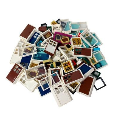 LEGO LEGO Fenster und Turen gemischt - Haus, Gebaude NEU - 100x LEGO окна и двери смешанные - дом, здание NEW - 100x