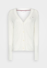 Tommy Hilfiger SOFT V-NECK CARDIGAN Cardigan ecru МЯГКИЙ КАРДИГАН С V-ОБРАЗНЫМ ВЫРЕЗОМ Кардиган экрю
