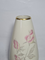 Ваза винтажная Alka Bavaria с нежно-розовым цветком, фарфор, средняя, 20.5 см, Германия, 1960-70гг.