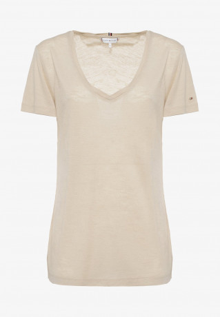 Tommy Hilfiger REG V-NK Basic T-shirt beige РЭГ В-НК Базовая футболка бежевый