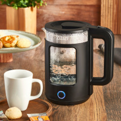 Zilan Zilan Wasserkocher ZLN-6128, 1,5 l, 1650 W, mit hochwertigem Heizelement, Edelstahboden, Glasfassung, edlem Design  Чайник Zilan ZLN-6128, 1,5 л, 1650 Вт, с качественным нагревательным элементом, основанием из нержавеющей стали, стеклянной рамкой, э