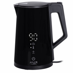 JUNG JUNG Wasserkocher ADLER AD1345S Wasserkocher mit Temperatureinstellung Digital Kettle, 1.7 l, 2200 W, LED Touch Display Digital, 2200W, Edelstahl Kocher Cool Touch Kettle  Чайник JUNG Чайник ADLER AD1345S с регулировкой температуры, цифровой чайник, 