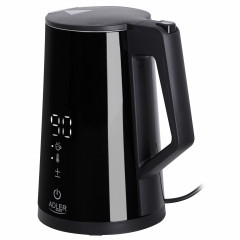 JUNG JUNG Wasserkocher ADLER AD1345S Wasserkocher mit Temperatureinstellung Digital Kettle, 1.7 l, 2200 W, LED Touch Display Digital, 2200W, Edelstahl Kocher Cool Touch Kettle  Чайник JUNG Чайник ADLER AD1345S с регулировкой температуры, цифровой чайник, 