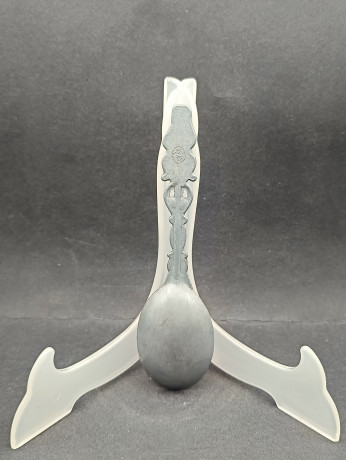 Ложка винтажная Jan Steen Pewter, сувенирная, с объемным декором, фигурками на ручке, олово, 17.5 см, Голландия, 1950-60гг.