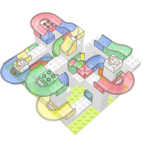 Hubelino 60-teiliges weisses Bausteine Set Набор из 60 белых строительных блоков