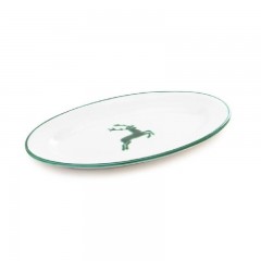 Gmundner Keramik Gmundner Keramik Gruner Hirsch Platte oval mit Fahne Gourmet 21x14x2,1 cm Gmundner Ceramics Green Deer Тарелка овальная с флажком Gourmet 21x14x2,1 см