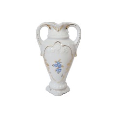 KARLOVARSKY Фарфоровая ваза с ручками "Нежные голубые цветы", 15см, Чехословакия, 1950-60гг.
