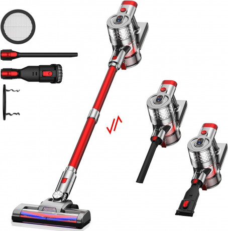IAB IAB Akku-Hand-und Stielstaubsauger, 300,00 W, Beutellos, 25000PA  300W Starker Saugleistung, 6 in 1 Ultraleiser Vacuum Cleaner  Беспроводной ручной и стержневой пылесос IAB, 300,00 Вт, без мешка, 25000 Па, высокая мощность всасывания 300 Вт, сверхтихи