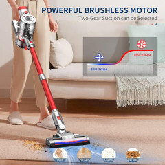 IAB IAB Akku-Hand-und Stielstaubsauger, 300,00 W, Beutellos, 25000PA  300W Starker Saugleistung, 6 in 1 Ultraleiser Vacuum Cleaner  Беспроводной ручной и стержневой пылесос IAB, 300,00 Вт, без мешка, 25000 Па, высокая мощность всасывания 300 Вт, сверхтихи