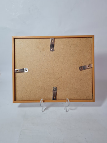 Картина винтажная "Первая железная дорога Германии", Нюрнберг-Фюрт, 7 декабря 1835 г., в деревянной рамке, 31,5 x 26 x 2 см, Германия, 1960-70гг.