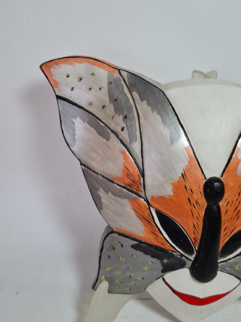 Маска винтажная Venicia Im Stil в форме бабочки, ручная роспись, гипс, 23 x 19 см, Германия, 1960-70гг.