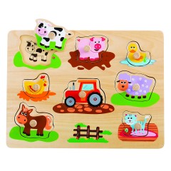 Lelin Holzspielzeug Holzpuzzle mit Knauf Деревянная игрушка деревянная головоломка с ручкой