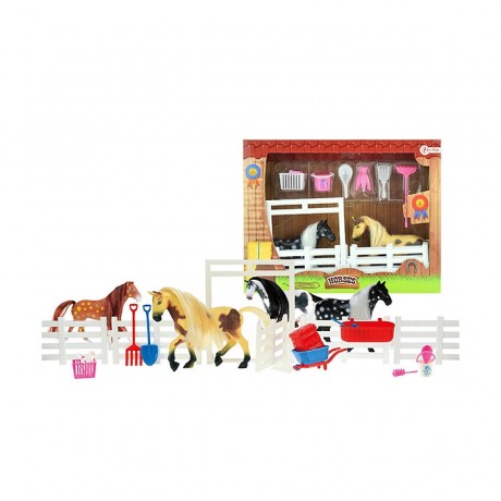 Toi-Toys 2 Pferde inkl Stall und Zubehor 2 лошади