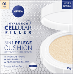NIVEA Cushion Hyaluron CELLular Filler 3in1 Pflege, Hell, 15 g Нивея Тонирующий Флюид, оттенок 01 Hell 