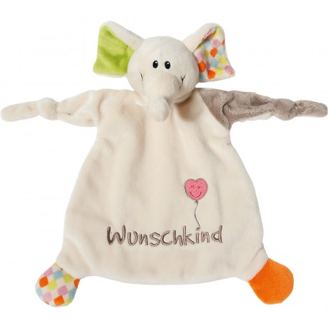 NICI Schmusetuch Elefant Wunschkind 25x25cm fur Babys (40038) Подшлемник слоненок желанный ребенок 25х25см для младенцев (40038)