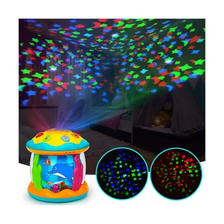 Vicabo Baby Sensorisches Spielzeug Projektor mit Licht und Musik Soundspielzeug fur Kinder Детский сенсорный игрушечный проектор со световыми и музыкальными звуковыми игрушками для детей
