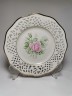 Schumann Arzberg Bavaria, Шуман Арцберг Бавария Винтажное блюдо с розой ручной росписи в центре и ажурным прорезанным ободком, 19см, Германия 1960г.