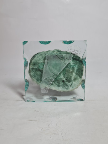 Статуэтка винтажная Arte Murano Linea "Влюбленная пара" на стеклянном основании, керамика/стекло, 11 х 14 см, Италия, 1960-70гг.