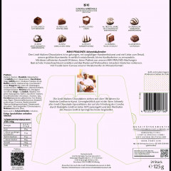 Lindt Mini Pralines 2025 Advent Calendar, Линдт Адвент-календарь, 24 сладких сюрприза, 125 грамм