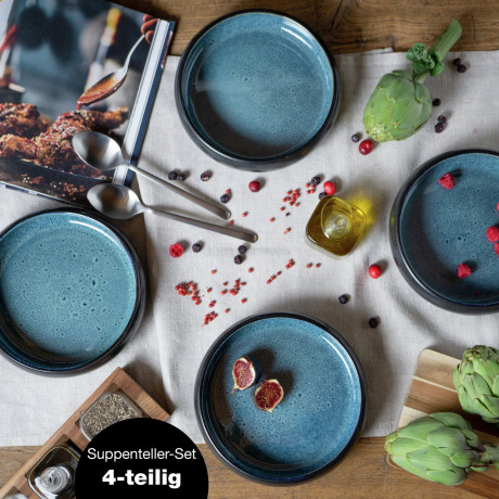 Moritz & Moritz Moritz & Moritz Suppenteller 4-tlg. REACTIV blau Суповые тарелки Moritz & Moritz 4 шт. РЕАКТИВНЫЙ