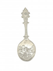 Ложка винтажная WMF Zinn "Замок Штольценфельс", юбилейная, олово, 19 см, Германия, 1987 год.