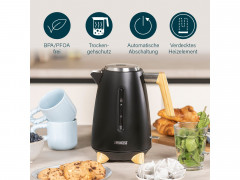 PRINCESS PRINCESS Wasserkocher, 1.7 l, 3000 W, elektrischer Heisswasserbereiter kabellos schnell leise, Bambus Akzente  Чайник PRINCESS, 1,7 л, 3000 Вт, электронагреватель, беспроводной, быстрый, тихий, бамбуковые акценты