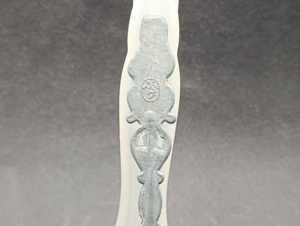 Ложка винтажная Jan Steen Pewter, сувенирная, с объемным декором, фигурками на ручке, олово, 17.5 см, Голландия, 1950-60гг.